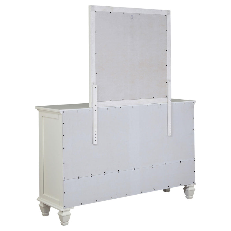Sandy Beach 11-drawer Dresser with Mirror Cream White - detail 6