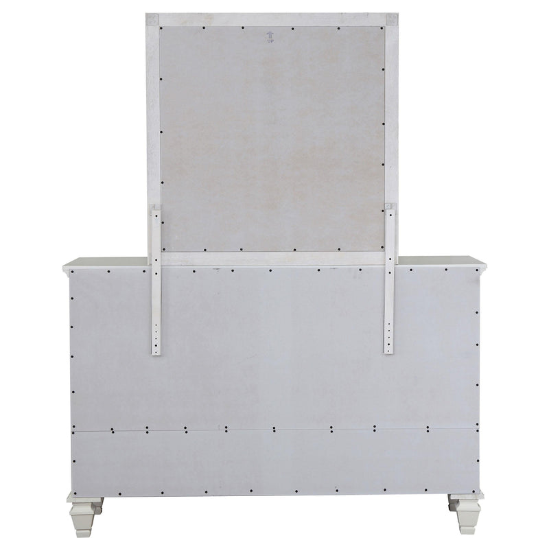 Sandy Beach 11-drawer Dresser with Mirror Cream White - detail 7