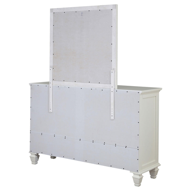 Sandy Beach 11-drawer Dresser with Mirror Cream White - detail 8