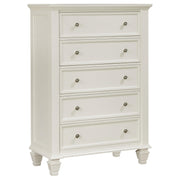 Sandy Beach 5-drawer Bedroom Chest Cream White - alternate view