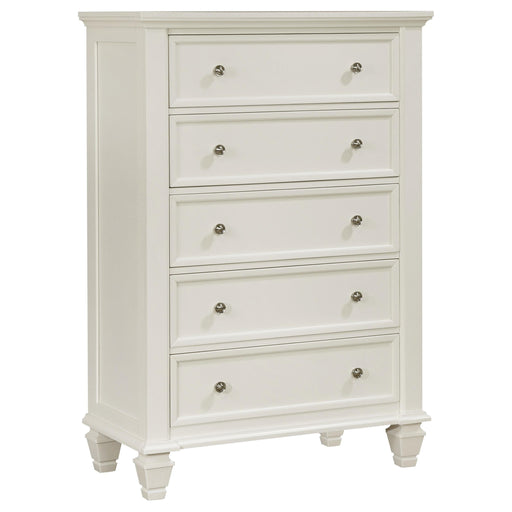Sandy Beach 5-drawer Bedroom Chest Cream White - alternate view