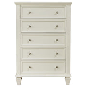 Sandy Beach 5-drawer Bedroom Chest Cream White - detail 3