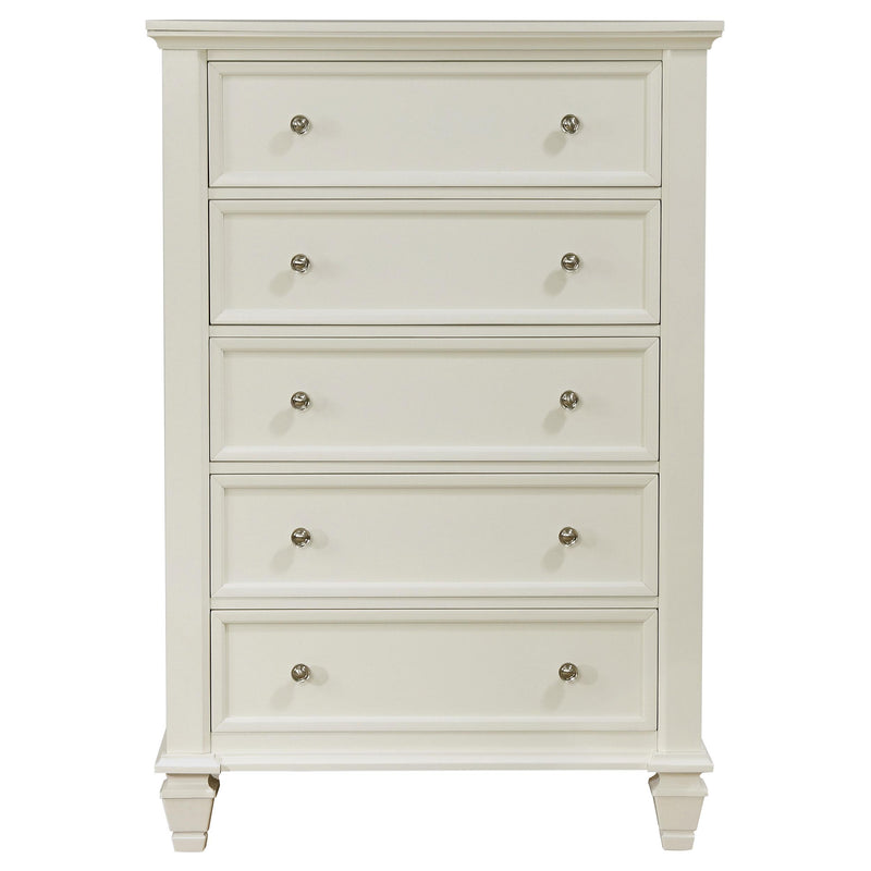 Sandy Beach 5-drawer Bedroom Chest Cream White - detail 3