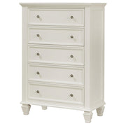 Sandy Beach 5-drawer Bedroom Chest Cream White - detail 4