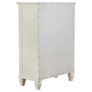 Sandy Beach 5-drawer Bedroom Chest Cream White - detail 6