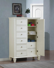 Sandy Beach 8-drawer Door Chest Cream White - alternate view