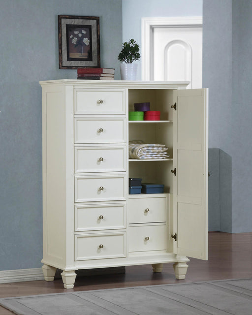Sandy Beach 8-drawer Door Chest Cream White - alternate view