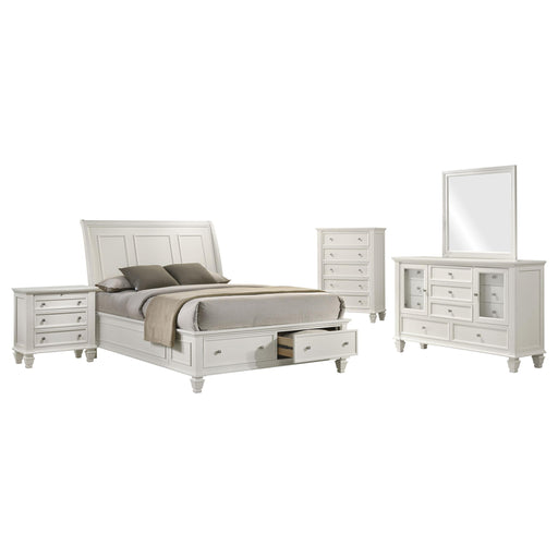 Sandy Beach 5-piece Queen Bedroom Set Cream White - alternate view
