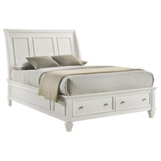 Sandy Beach Wood Queen Storage Panel Bed Cream White - detail 3