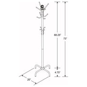 Collier 12 Hook Freestanding Coat Rack Hat Hanger Black - detail 3