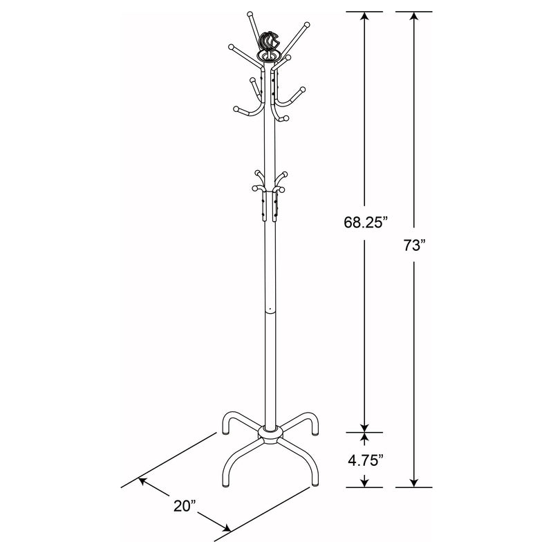 Collier 12 Hook Freestanding Coat Rack Hat Hanger Black - detail 3