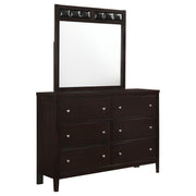 Carlton 6-drawer Dresser with Mirror Cappuccino - alternate view