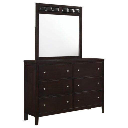 Carlton 6-drawer Dresser with Mirror Cappuccino - alternate view
