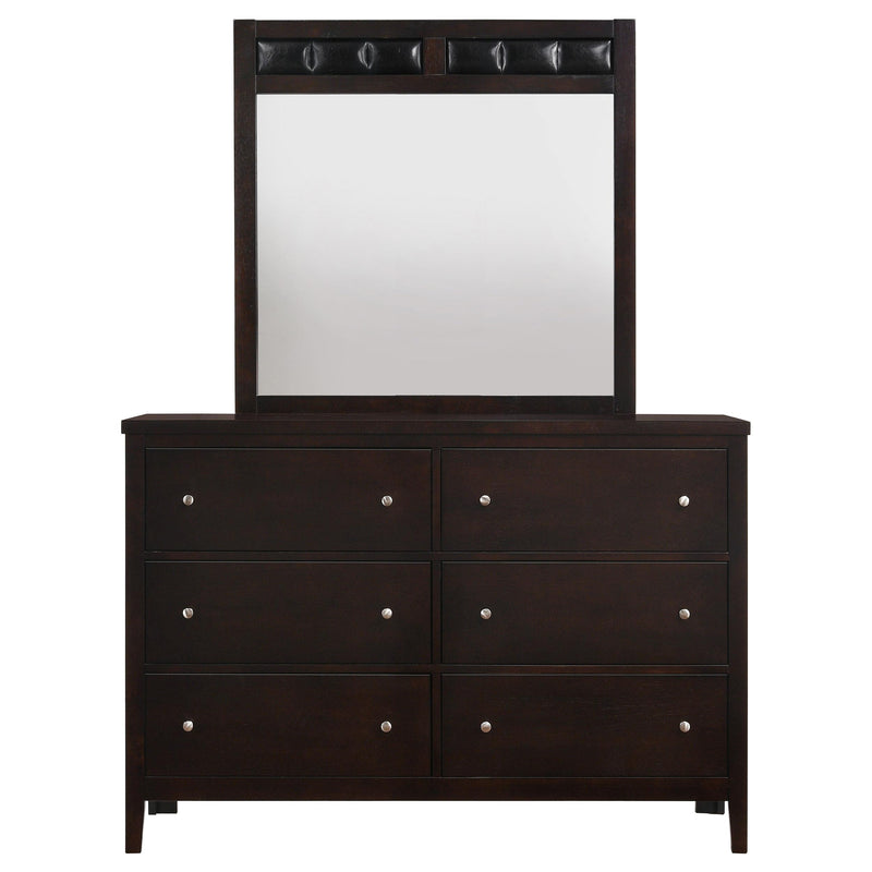 Carlton 6-drawer Dresser with Mirror Cappuccino - detail 3