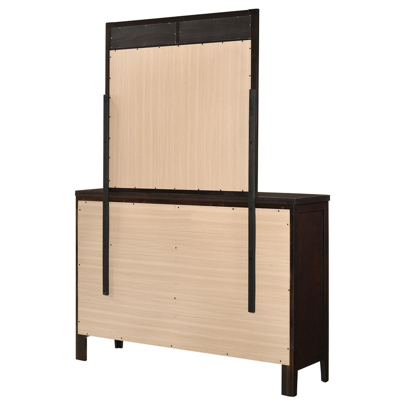 Carlton 6-drawer Dresser with Mirror Cappuccino - detail 8