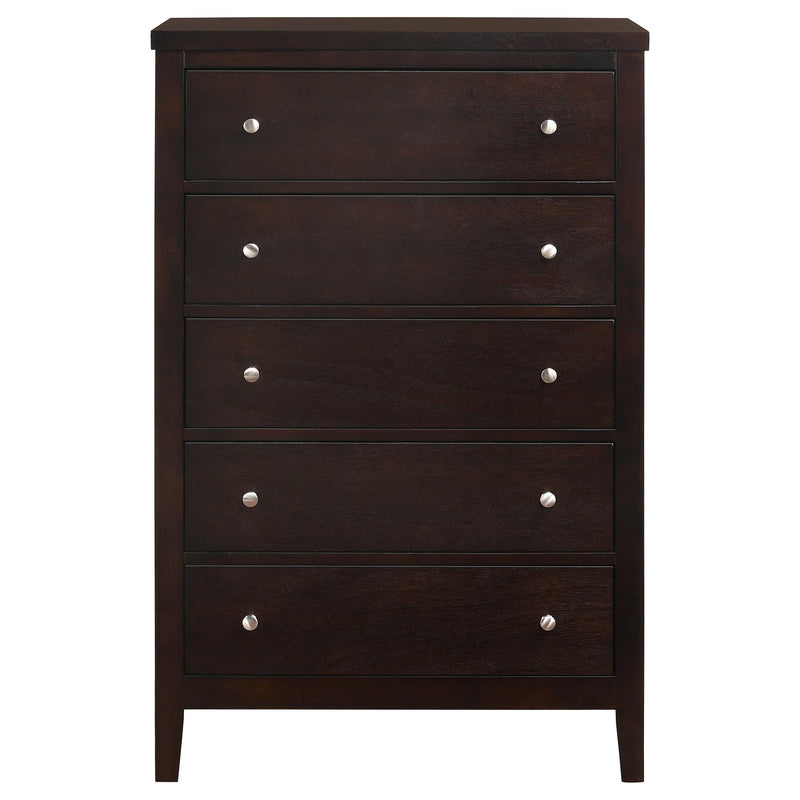 Carlton 5-drawer Bedroom Chest Cappuccino - detail 3