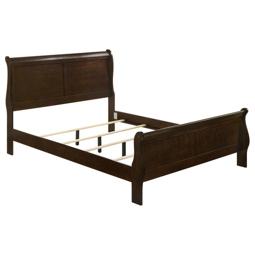 Louis Philippe Wood Queen Sleigh Bed Cappuccino - alternate view