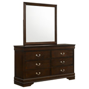 Louis Philippe 6-drawer Dresser with Mirror Cappuccino - alternate view