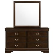 Louis Philippe 6-drawer Dresser with Mirror Cappuccino - detail 3