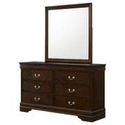 Louis Philippe 6-drawer Dresser with Mirror Cappuccino - detail 4