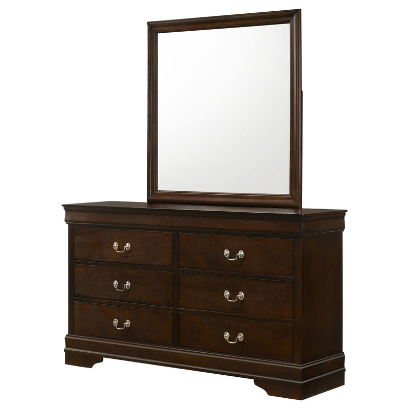Louis Philippe 6-drawer Dresser with Mirror Cappuccino - detail 4
