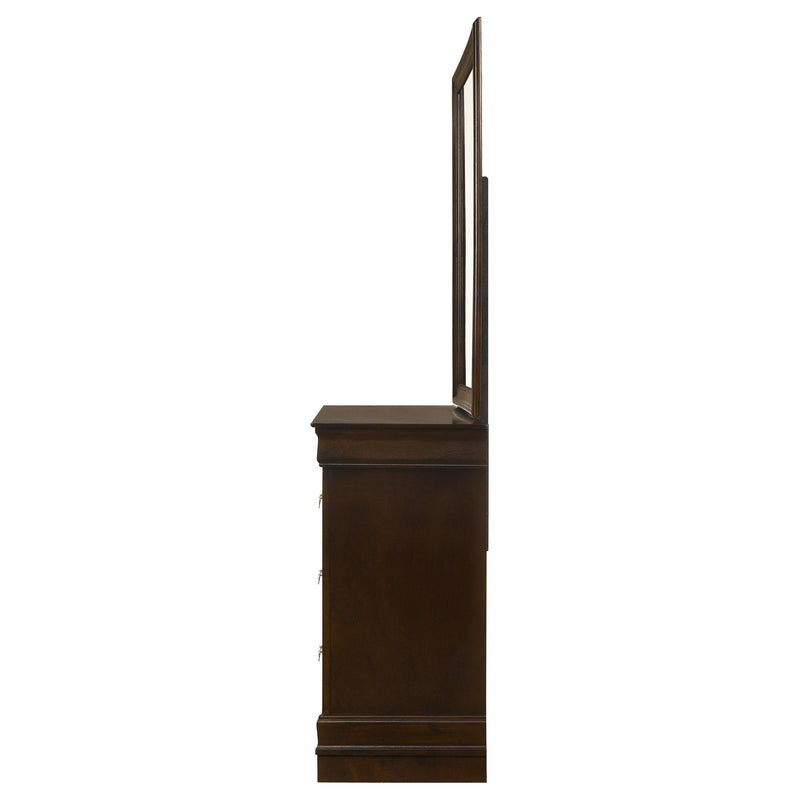 Louis Philippe 6-drawer Dresser with Mirror Cappuccino - detail 5
