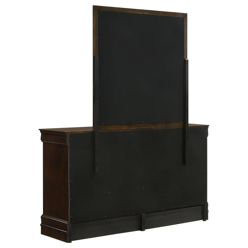 Louis Philippe 6-drawer Dresser with Mirror Cappuccino - detail 6