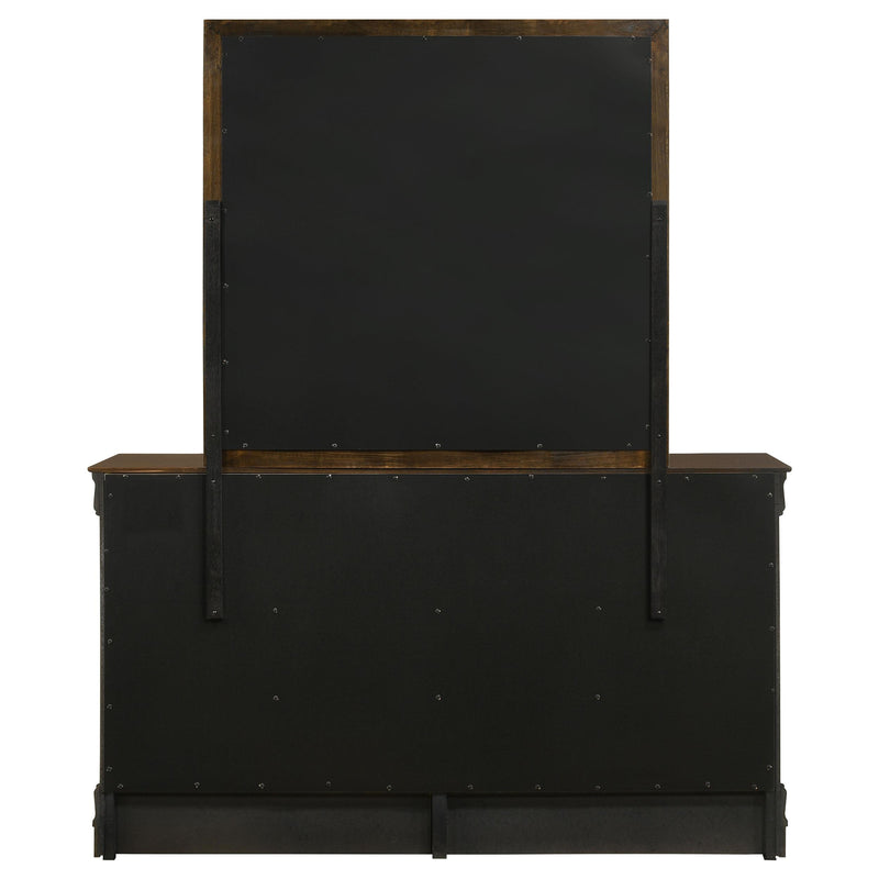 Louis Philippe 6-drawer Dresser with Mirror Cappuccino - detail 7