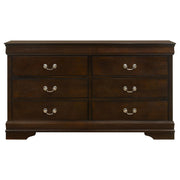 Louis Philippe 6-drawer Dresser Cappuccino - detail 3