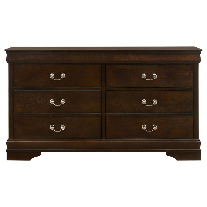 Louis Philippe 6-drawer Dresser Cappuccino - detail 3