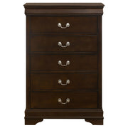 Louis Philippe 5-drawer Bedroom Chest Cappuccino - detail 3