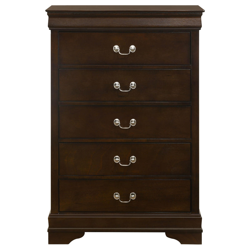 Louis Philippe 5-drawer Bedroom Chest Cappuccino - detail 3