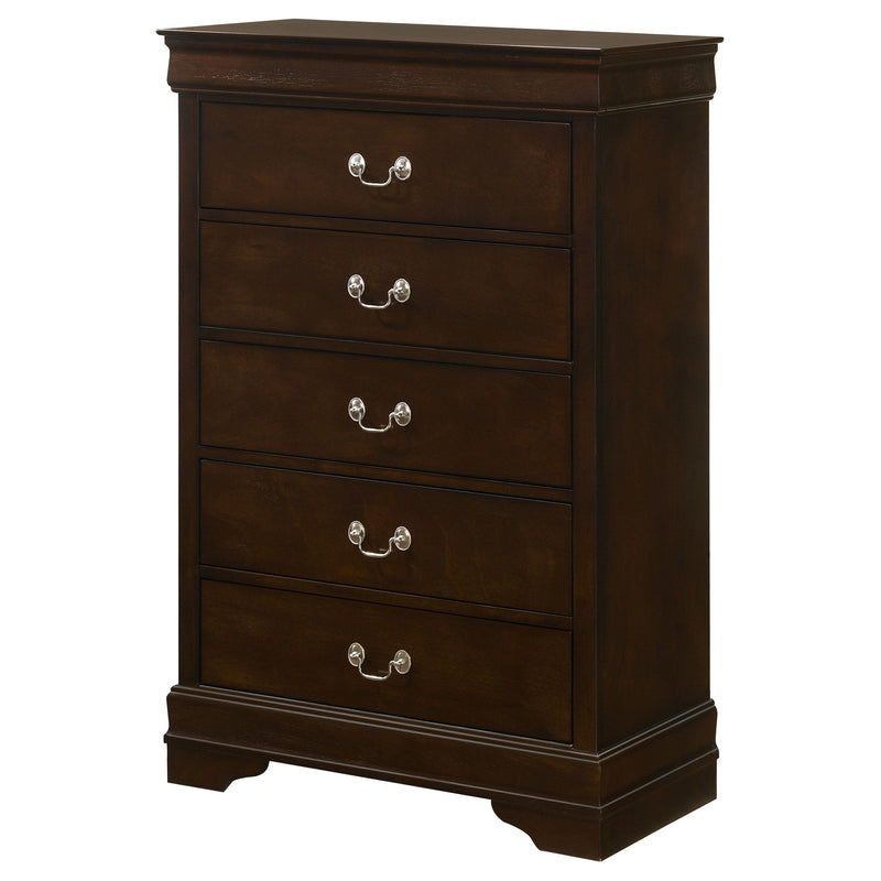 Louis Philippe 5-drawer Bedroom Chest Cappuccino - detail 4