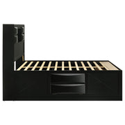 Briana Wood Queen Storage Bookcase Bed Black - detail 6