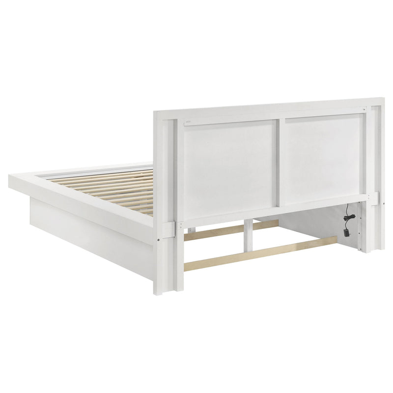 Jessica Wood Queen LED Panel Bed Snow White - detail 4