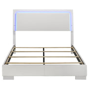 Felicity Wood Queen LED Panel Bed White High Gloss - detail 4