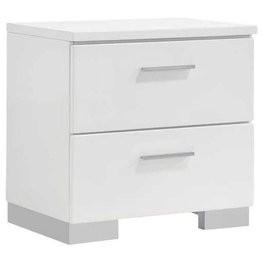 Felicity 2-drawer Nightstand White High Gloss - alternate view
