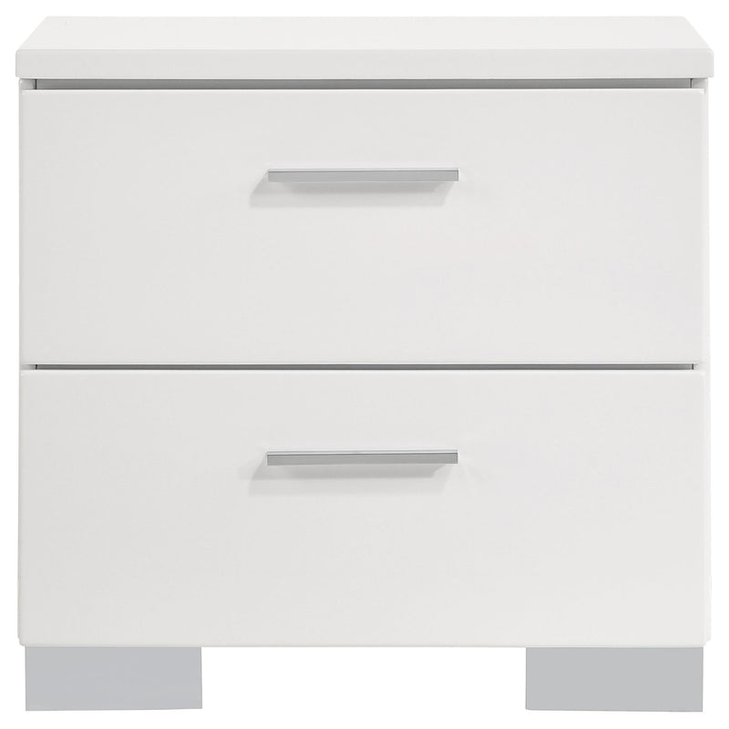 Felicity 2-drawer Nightstand White High Gloss - detail 3