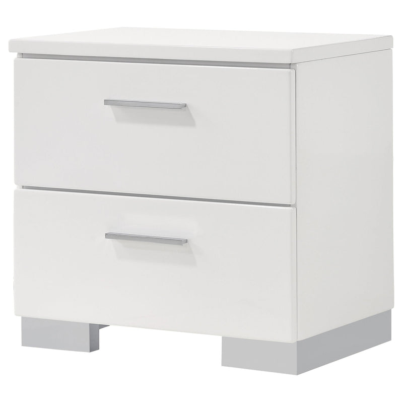 Felicity 2-drawer Nightstand White High Gloss - detail 4