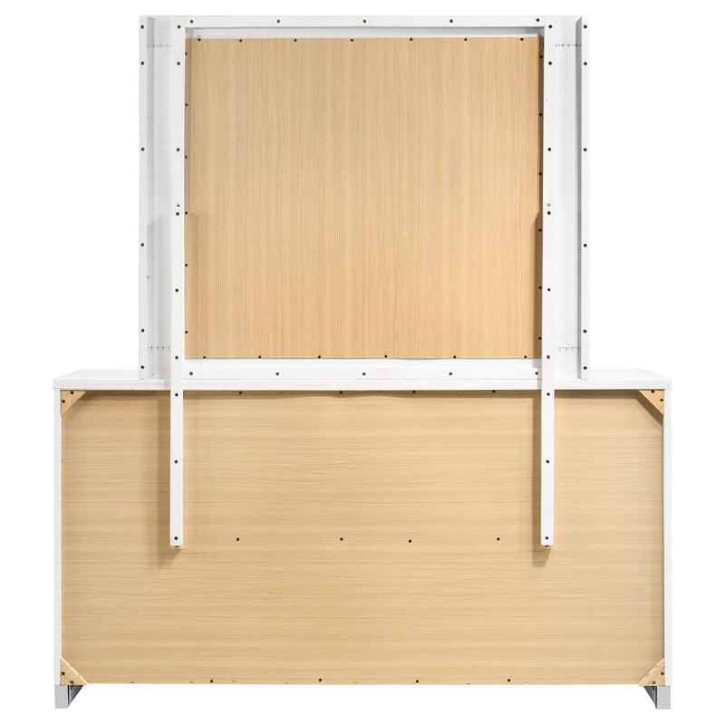 Felicity 6-drawer Wood Dresser with Mirror White High Gloss - detail 7