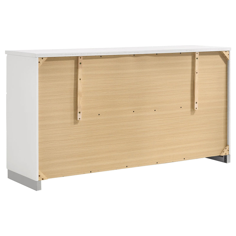 Felicity 6-drawer Dresser White High Gloss - detail 6