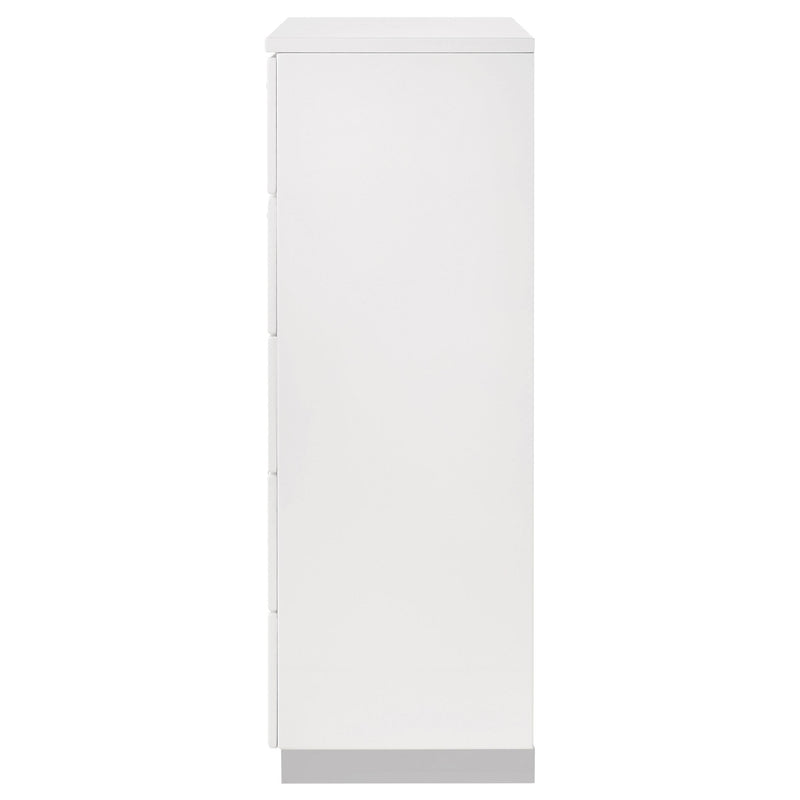 Felicity 5-drawer Bedroom Chest White High Gloss - detail 5