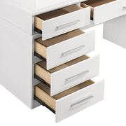 Felicity 9-drawer Vanity Table Lighted Mirror Glossy White - detail 6