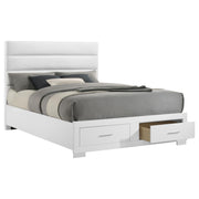Felicity Eastern King Storage Bed White High Gloss - detail 3