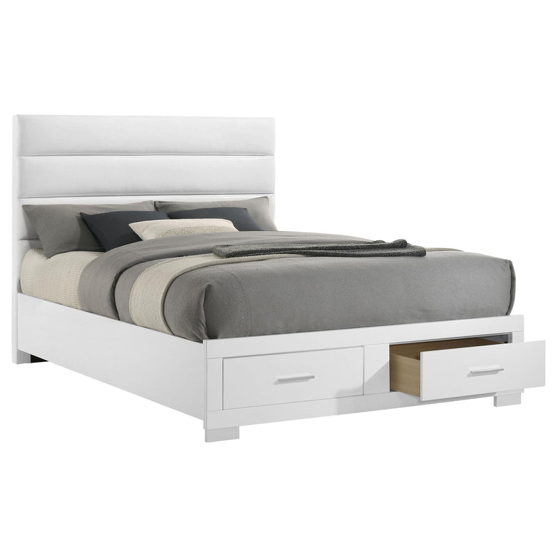 Felicity Eastern King Storage Bed White High Gloss - detail 3