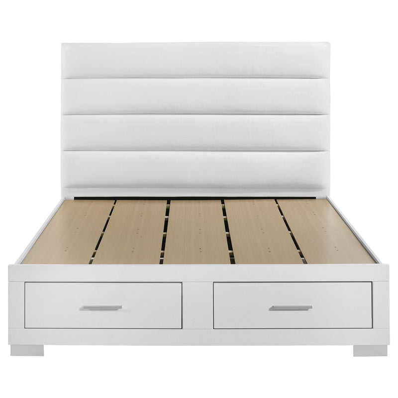 Felicity Eastern King Storage Bed White High Gloss - detail 4