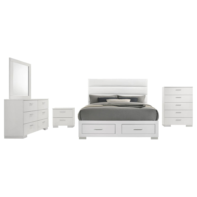 Felicity 5-piece Queen Platform Bedroom Set White - alternate view