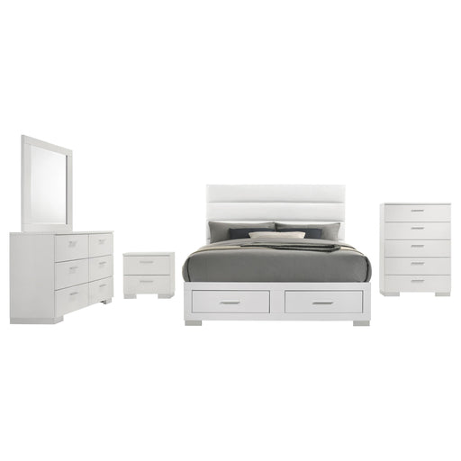 Felicity 5-piece Queen Platform Bedroom Set White - alternate view