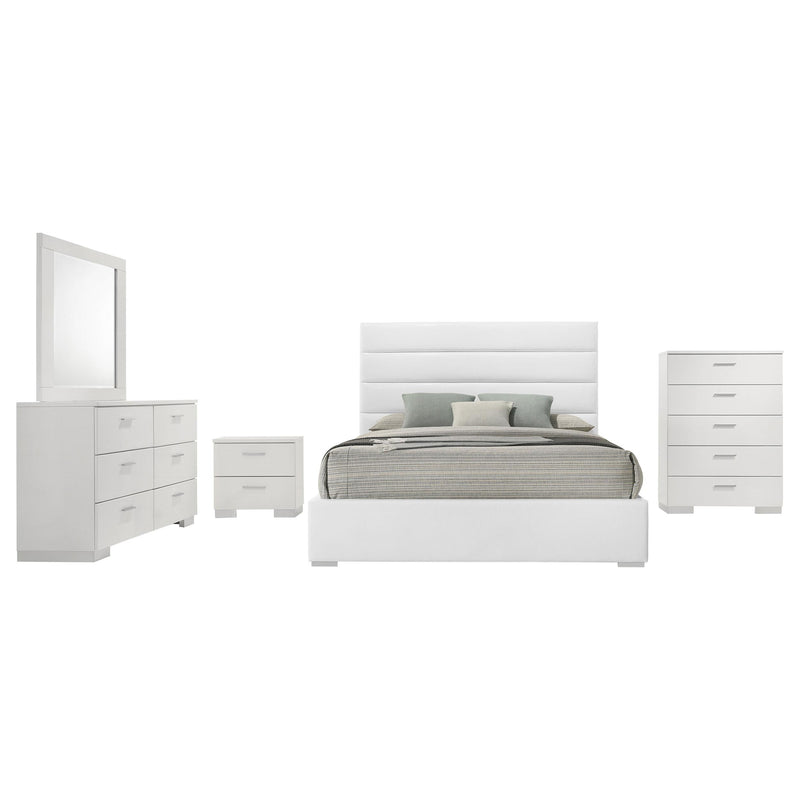 Felicity 5-piece Queen Bedroom Set White High Gloss - alternate view