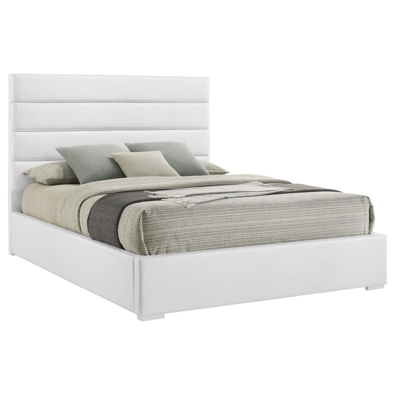Felicity 53-inch Upholstered Queen Platform Bed White - detail 3